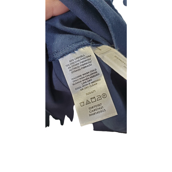 NEW Loft Ann Taylor 14 Navy Blue Button Front Sheath Dress Casual Sleeveless - Picture 4 of 4